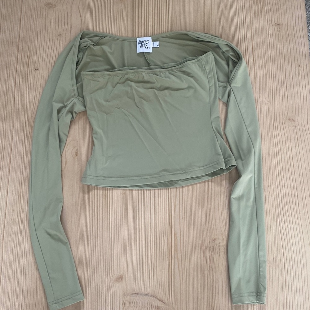Princess Polly Moran 2 Piece Bolero Top Sage. Too small and worn once